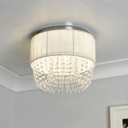 Lighting Collection Contessa White Ceiling Flush Light - Size: 32 x 17 x 32cm - White, Chrome and Clear - Wilko - thumbnail 3