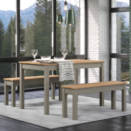 Core Products Corona Linea 4 Seater Dining Table Bench Set Grey - Wilko - thumbnail 5