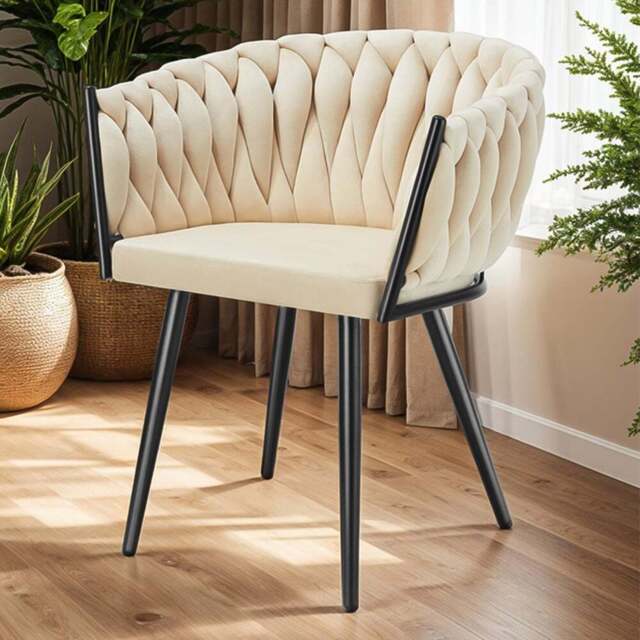 Tectake Astano Set of 4 Sand Dining Chair - Yellow - Wilko - image 1