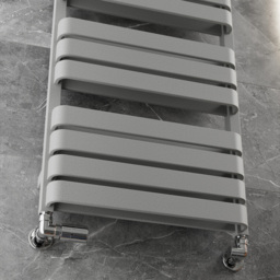 Terma Warp T Bold Salt n Pepper Heated Towel Rail 2660 BTU 1110 x 500mm - Size: 111 x 50 x 11.2cm - Grey - Wilko - thumbnail 7