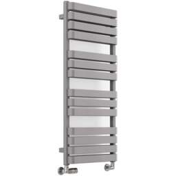 Terma Warp T Bold Salt n Pepper Heated Towel Rail 2660 BTU 1110 x 500mm - Size: 111 x 50 x 11.2cm - Grey - Wilko