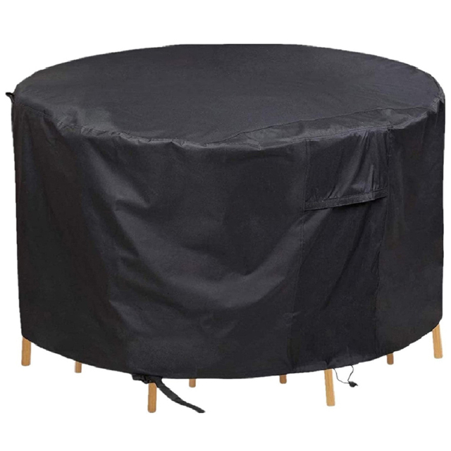 Furniture One 600D Oxford Fabric Outdoor Round Furniture Cover 180 x 90cm - Size: 183 x 183 x 90cm - Black - Wilko - image 1
