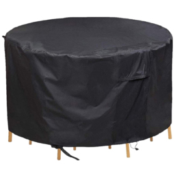 Furniture One 600D Oxford Fabric Outdoor Round Furniture Cover 180 x 90cm - Size: 183 x 183 x 90cm - Black - Wilko - thumbnail 1