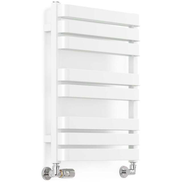 Terma Warp T Bold Matt White Heated Towel Rail 1569 BTU 655 x 500mm - Size: 65.5 x 50 x 11.2cm - Wilko - image 1