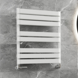 Terma Warp T Bold Matt White Heated Towel Rail 1569 BTU 655 x 500mm - Size: 65.5 x 50 x 11.2cm - Wilko - thumbnail 3