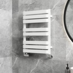 Terma Warp T Bold Matt White Heated Towel Rail 1569 BTU 655 x 500mm - Size: 65.5 x 50 x 11.2cm - Wilko - thumbnail 7