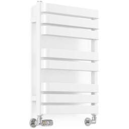 Terma Warp T Bold Matt White Heated Towel Rail 1569 BTU 655 x 500mm - Size: 65.5 x 50 x 11.2cm - Wilko