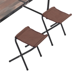 Living and Home 4 Seater Foldable Outdoor Picnic Table with Parasol Hole - Size: 54 x 121 x 61cm - Brown - Wilko - thumbnail 4