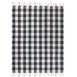Yard Chesil Blue Check Tasselled Cotton Throw - Wilko - thumbnail 3