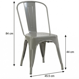FWStyle Silver Gloss Metal Chair 4 Pack - Size: Set of 4 - Wilko - thumbnail 6