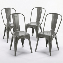 FWStyle Silver Gloss Metal Chair 4 Pack - Size: Set of 4 - Wilko - thumbnail 5