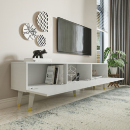 Decorotika Milagro 3 Cabinet White and Gold TV Unit - Size: 49.3 x 180 x 31.3cm - Multi - Wilko - thumbnail 5