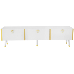 Decorotika Milagro 3 Cabinet White and Gold TV Unit - Size: 49.3 x 180 x 31.3cm - Multi - Wilko - thumbnail 3