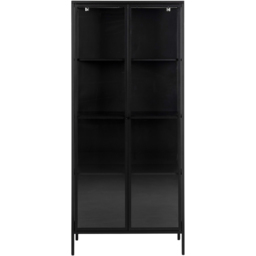 Florence Newcastle 2 Door 4 Shelf Matt Black Tall Display Cabinet - Furniture To Go - Wilko - thumbnail 4