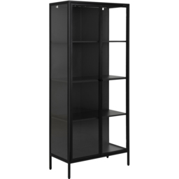 Florence Newcastle 2 Door 4 Shelf Matt Black Tall Display Cabinet - Furniture To Go - Wilko - thumbnail 3