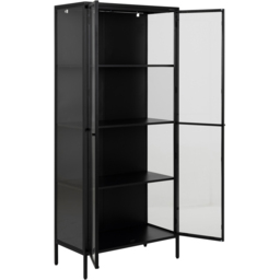 Florence Newcastle 2 Door 4 Shelf Matt Black Tall Display Cabinet - Furniture To Go - Wilko - thumbnail 6