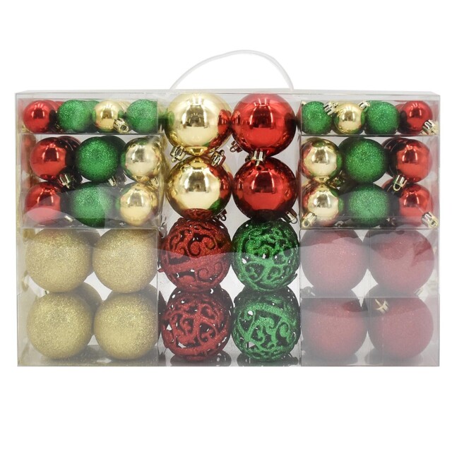 Multicolour Christmas Tidings Baubles 100 Pack - A Timeless Christmas - Wilko - image 1