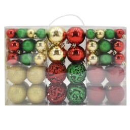 Multicolour Christmas Tidings Baubles 100 Pack - Wilko