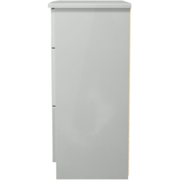 Crowndale Camden 3 Drawer Grey Gloss and Dusk Grey Deep Chest of Drawers Ready Assembled - Grey Gloss & Dusk Grey - Wilko - thumbnail 4