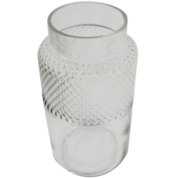 Botanik Clear Diamond Glass Vase 29cm - Size: 29 x 15 x 15cm - White - Wilko - thumbnail 4