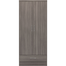 Seconique Nevada 2 Door Single Drawer Black Wood Grain Wardrobe - Size: 2 Door, Single Drawer - Wilko - thumbnail 4