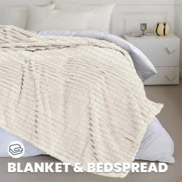 Velosso Ivory Waffle Plush Throw 200 x 240cm - Size: 200 x 240 x 1cm - Wilko - thumbnail 3