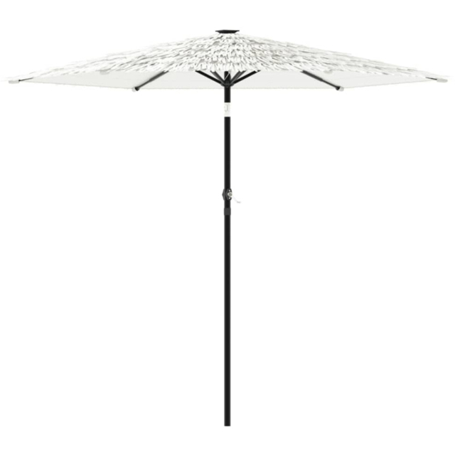 vidaXL White Straw Top Garden Parasol with Steel Pole 2.6m - Size: 226 x 268 x 268cm - Wilko - image 1