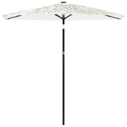 vidaXL White Straw Top Garden Parasol with Steel Pole 2.6m - Size: 226 x 268 x 268cm - Wilko - thumbnail 3