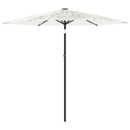 vidaXL White Straw Top Garden Parasol with Steel Pole 2.6m - Size: 226 x 268 x 268cm - Wilko - thumbnail 1