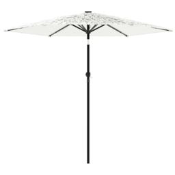 vidaXL White Straw Top Garden Parasol with Steel Pole 2.6m - Size: 226 x 268 x 268cm - Wilko - thumbnail 4