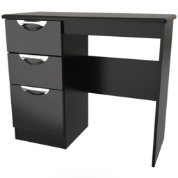 Crowndale Camden 3 Drawer Black Gloss and Black Vanity Dressing Table Ready Assembled - Black Gloss & Black - Wilko - thumbnail 5