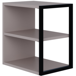 Decortie Echo 2 Shelf Mocha Grey Minimalist Modern Side Table - Size: 45 x 30 x 42cm - Wilko - thumbnail 3