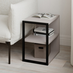 Decortie Echo 2 Shelf Mocha Grey Minimalist Modern Side Table - Size: 45 x 30 x 42cm - Wilko - thumbnail 6