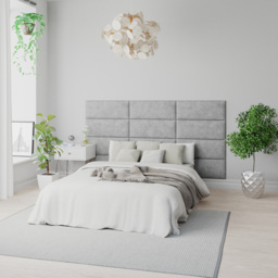 Aspire EasyMount Silver Kimiyo Linen Upholstered Wall Mounted Headboard Panels 2 Pack - Aspire Beds - Wilko