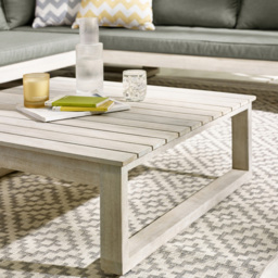Furniturebox Sardinia 6 Seater Grey Limewash Wood Outdoor Sofa Set - White - Wilko - thumbnail 7