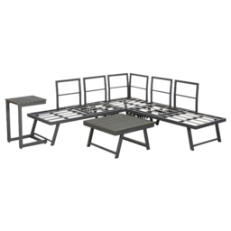 Home Garden Direct Monaco 4 Seater Grey Lounge Corner Sofa Set - Wilko - thumbnail 5