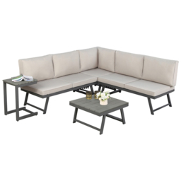 Home Garden Direct Monaco 4 Seater Grey Lounge Corner Sofa Set - Wilko - thumbnail 3
