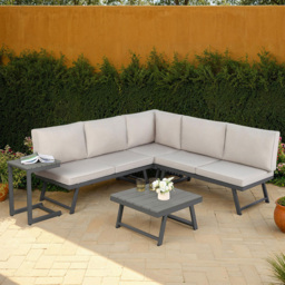Home Garden Direct Monaco 4 Seater Grey Lounge Corner Sofa Set - Wilko - thumbnail 1