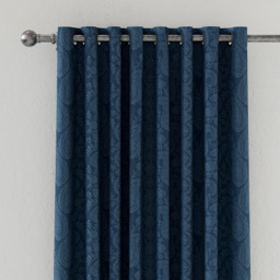 V&A Silk Road Paisley Blue Lined Blackout Pencil Pleat Curtains 168 x 183cm - Size: W 168 x D 183cm - Wilko - thumbnail 3
