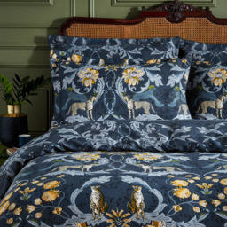 Paoletti Nouvilla Single Multicolour Cheetah Floral Duvet Cover Set - Blue - Wilko - thumbnail 3