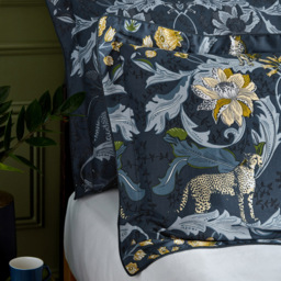 Paoletti Nouvilla Single Multicolour Cheetah Floral Duvet Cover Set - Blue - Wilko - thumbnail 4