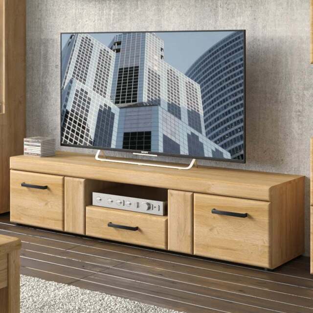 Florence Cortina 2 Door Single Drawer Grandson Oak Wide TV Unit - Size: 40 x 156 x 39cm - Brown - Furniture to Go - Wilko - image 1