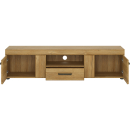 Florence Cortina 2 Door Single Drawer Grandson Oak Wide TV Unit - Size: 40 x 156 x 39cm - Brown - Furniture to Go - Wilko - thumbnail 4