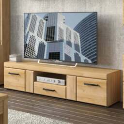 Florence Cortina 2 Door Single Drawer Grandson Oak Wide TV Unit - Size: 40 x 156 x 39cm - Brown - Furniture to Go - Wilko