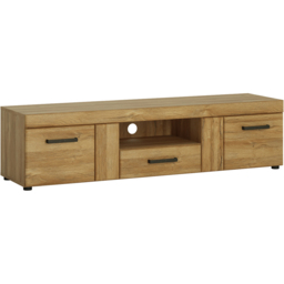 Florence Cortina 2 Door Single Drawer Grandson Oak Wide TV Unit - Size: 40 x 156 x 39cm - Brown - Furniture to Go - Wilko - thumbnail 3