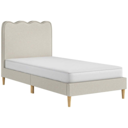 Flair Ellis Single Beige Woven Fabric Cloud Headboard Bed - Cream - Wilko - thumbnail 3