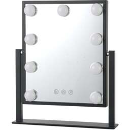 Living and Home Black Rotatable Hollywood LED Makeup Mirror - Size: 35.5 x 30.5 x 6cm - Wilko - thumbnail 1