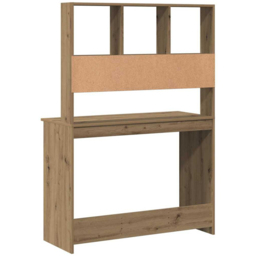 vidaXL 4 Shelf Study Desk Artisan Oak - Size: 148 x 102 x 45cm - Brown - Wilko - thumbnail 6