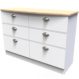 Crowndale Victoria 6 Drawer White Ash and Oak Chest of Drawers - Wilko - thumbnail 5