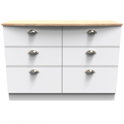 Crowndale Victoria 6 Drawer White Ash and Oak Chest of Drawers - Wilko - thumbnail 3
